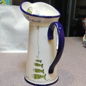 Anthropologie Blue Sky "Petite Sardines" Pitcher/ Vase 2015
